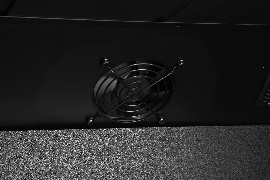Beer fridge rear fan grille with protective cover and vents