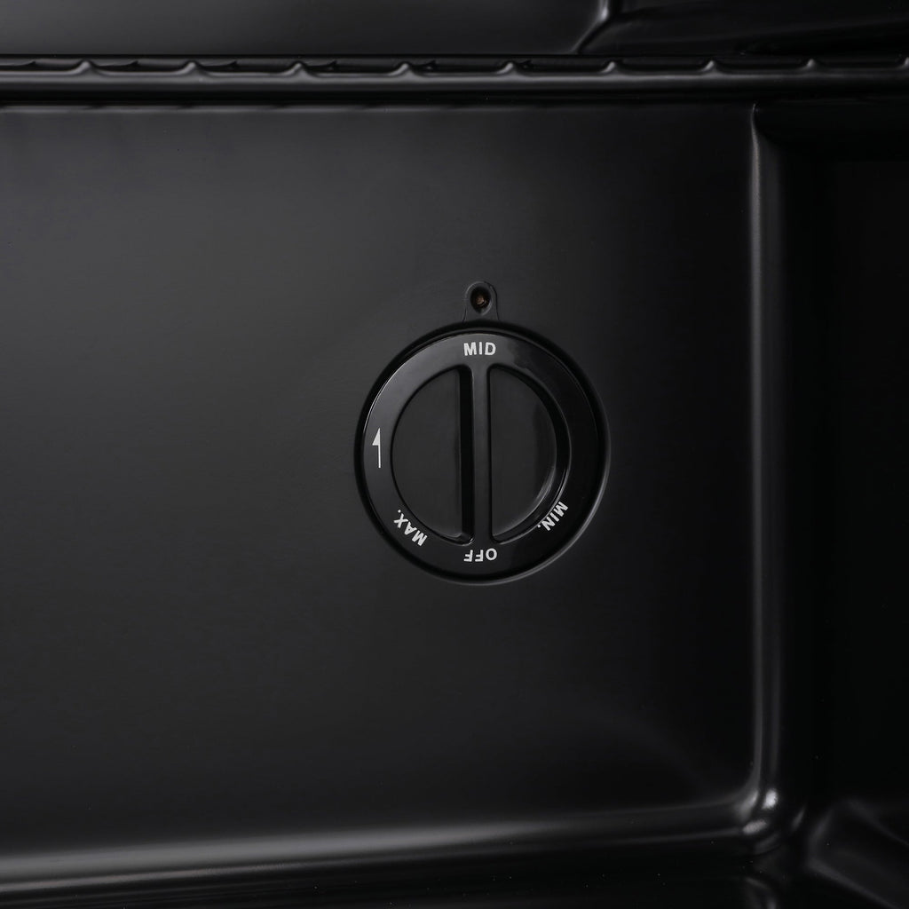 Black beer fridge temperature control knob with MID marking