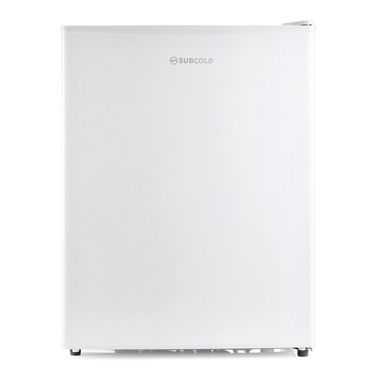 White mini freezer with front view and SUBCOLD logo