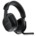 Black over-ear wireless gaming headset with flip-up boom microphone