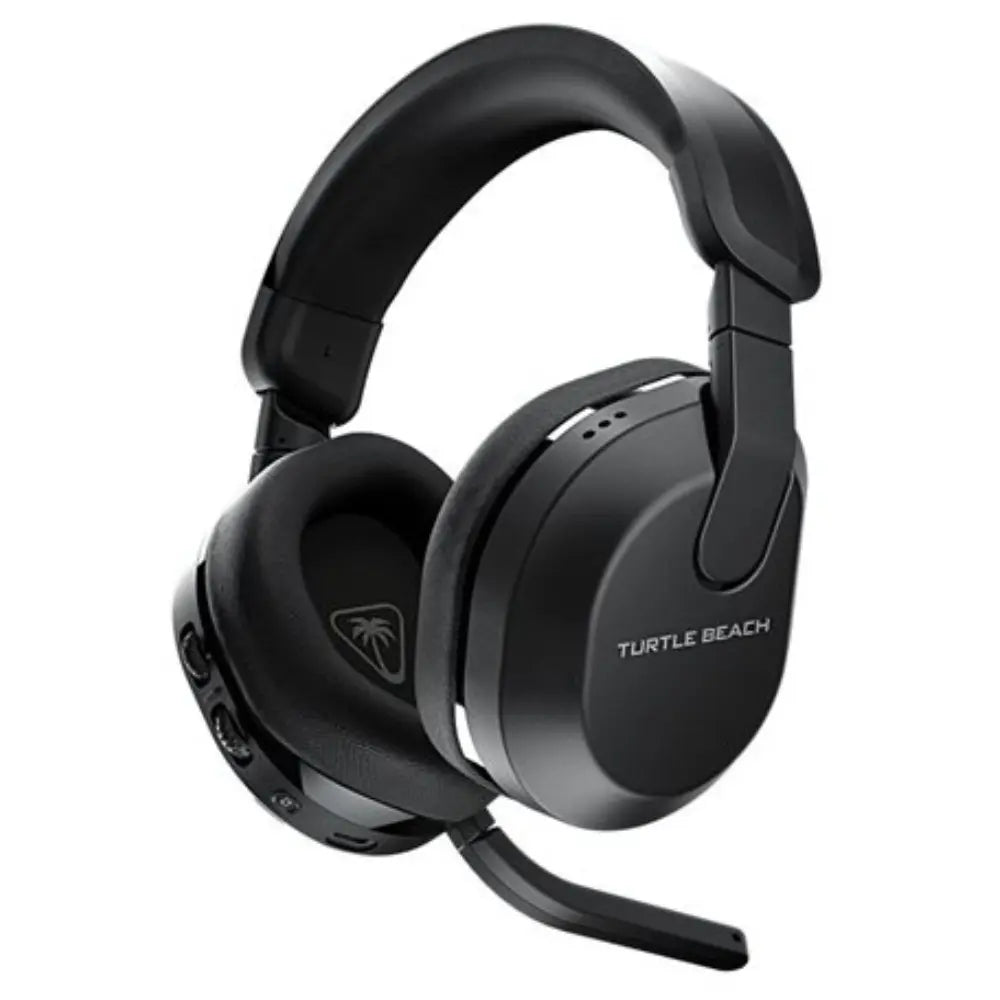 Black over-ear wireless headset with Turtle Beach logo and boom mic