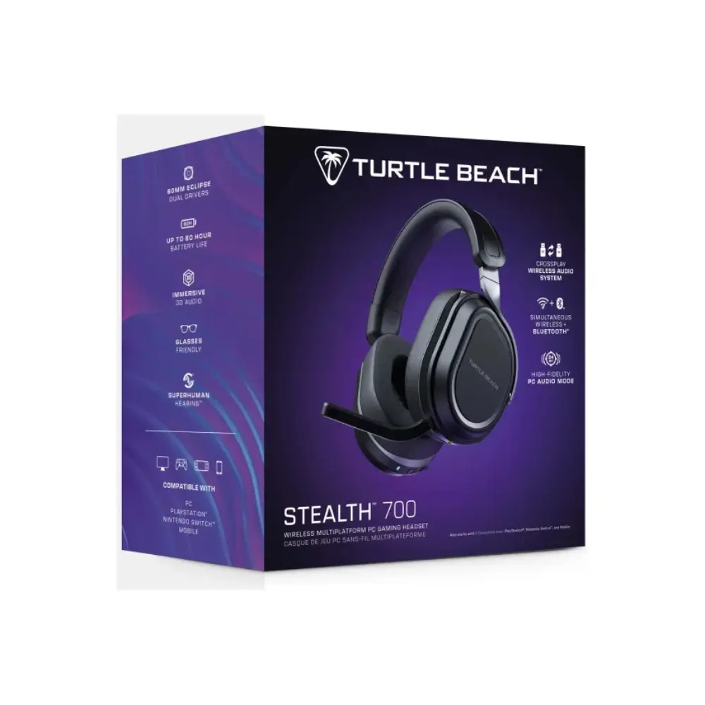 Turtle Beach STEALTH 700 headset retail box with product image and features