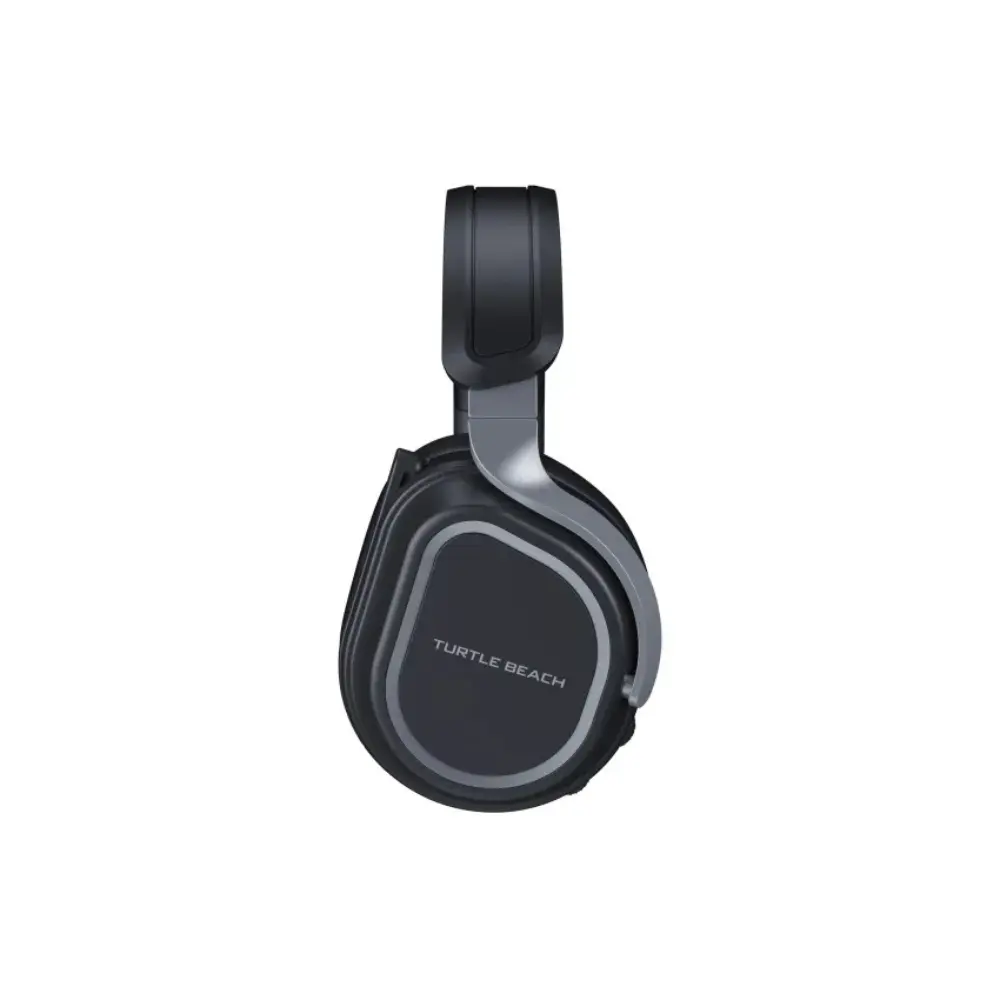 Black over-ear headset with Turtle Beach logo on ear cup and extended headband hinge