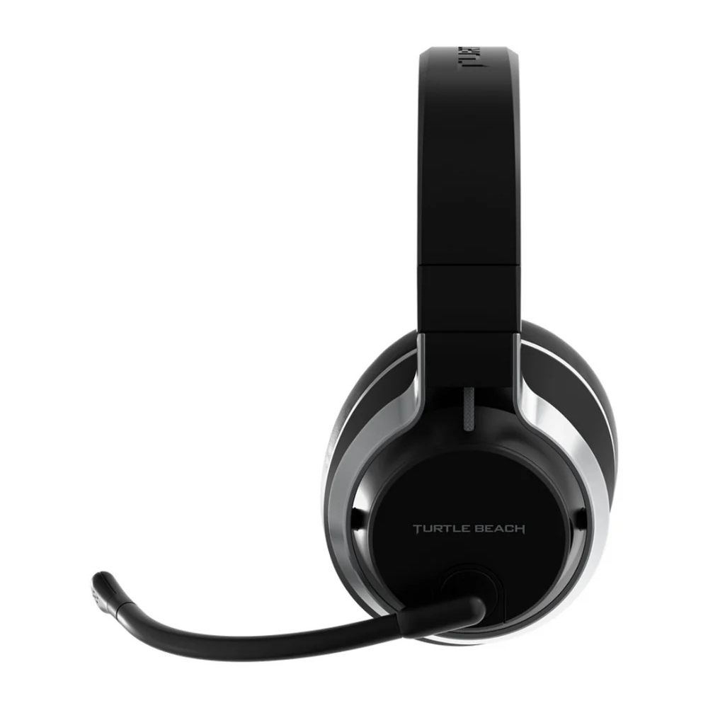 Black over-ear gaming headset with headband and boom microphone