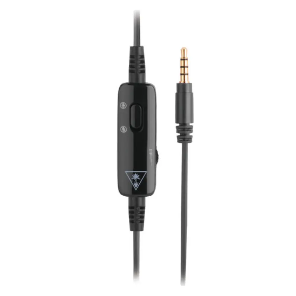Headset cable with 3.5mm plug and inline controller, black with silver-gray wires