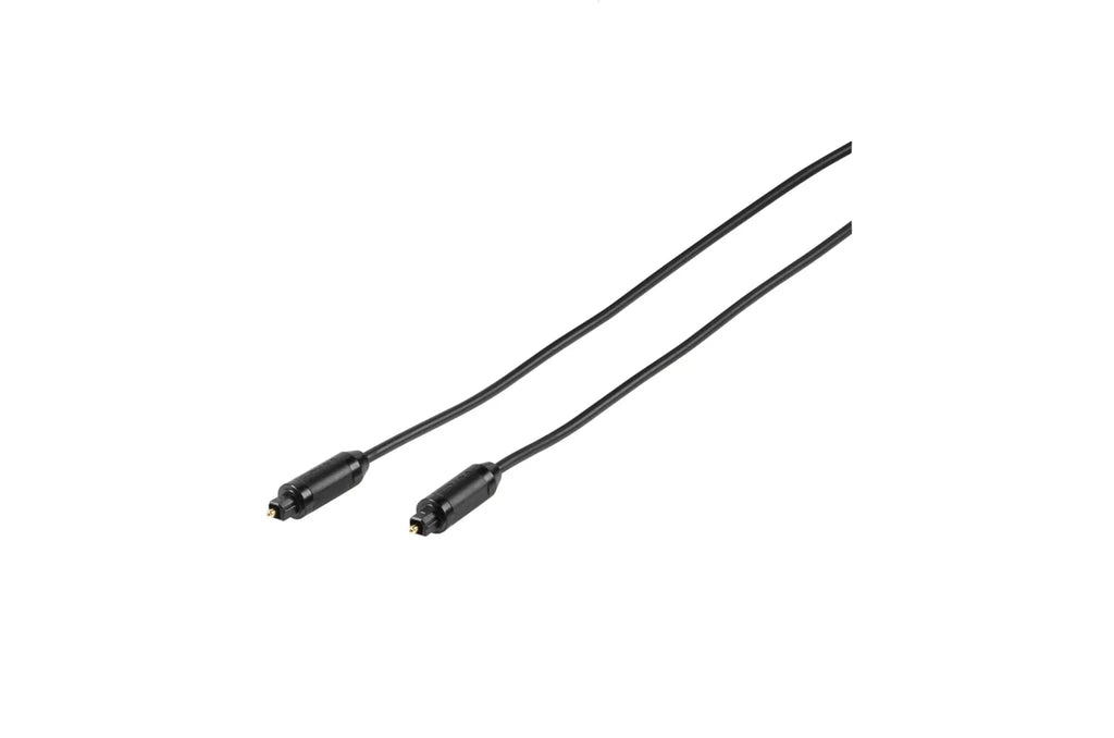 Black Toslink optical audio cable lead, 2 m, with two connector ends