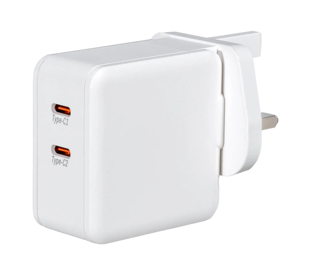 VIVANCO dual USB-C wall charger with two Type-C ports and EU plug