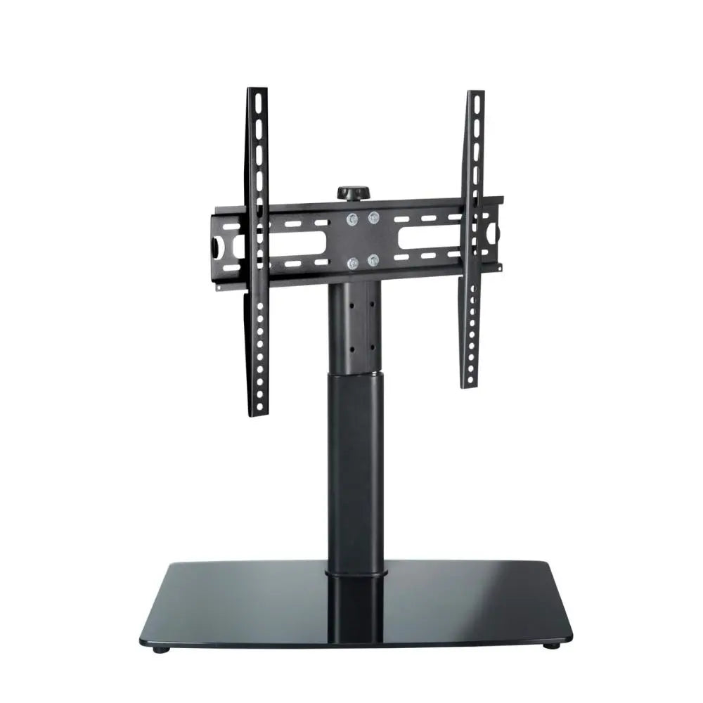 Black TV table stand with VESA mount and wide base for up to 55-inch TVs
