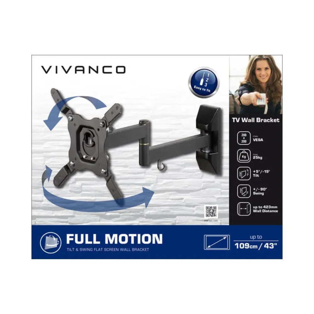 TV wall mount bracket retail box for Vivanco BFMO 6020 full motion