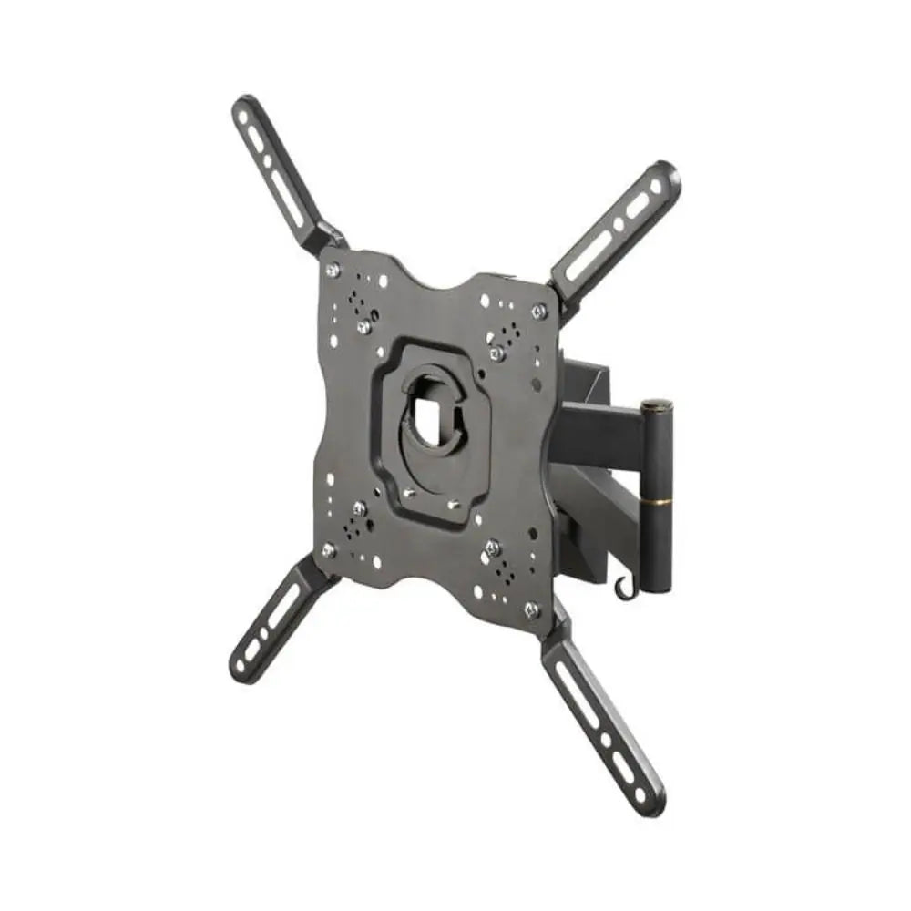 Full-motion TV wall mount bracket with central VESA plate, dark metal support arm