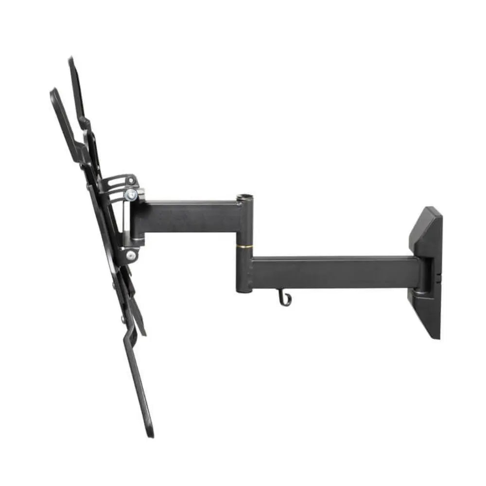 Full-motion TV wall mount bracket, dark metal long arm with wall-side mounting plate