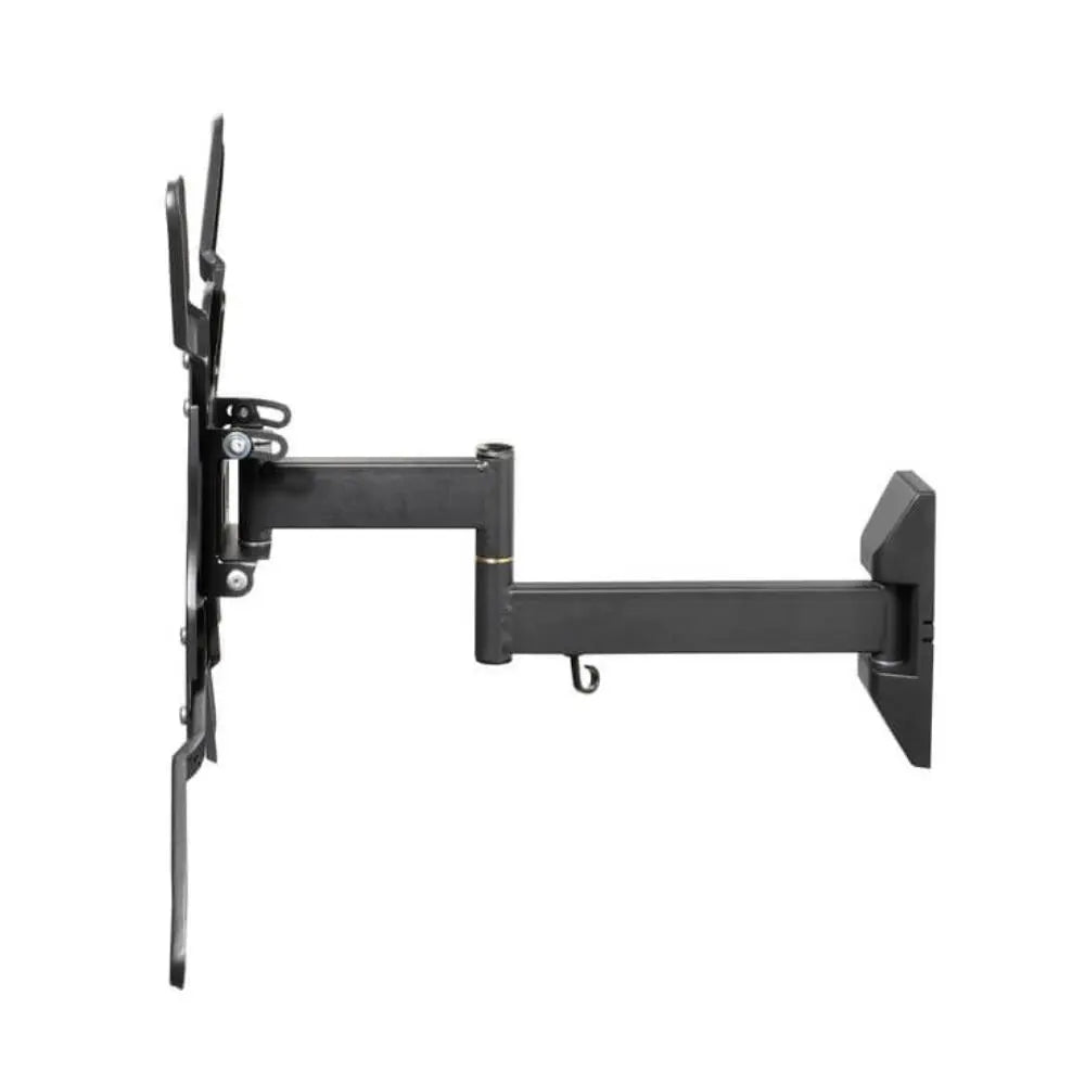 Full-motion TV wall mount bracket with extended arm and wall bracket, dark metal