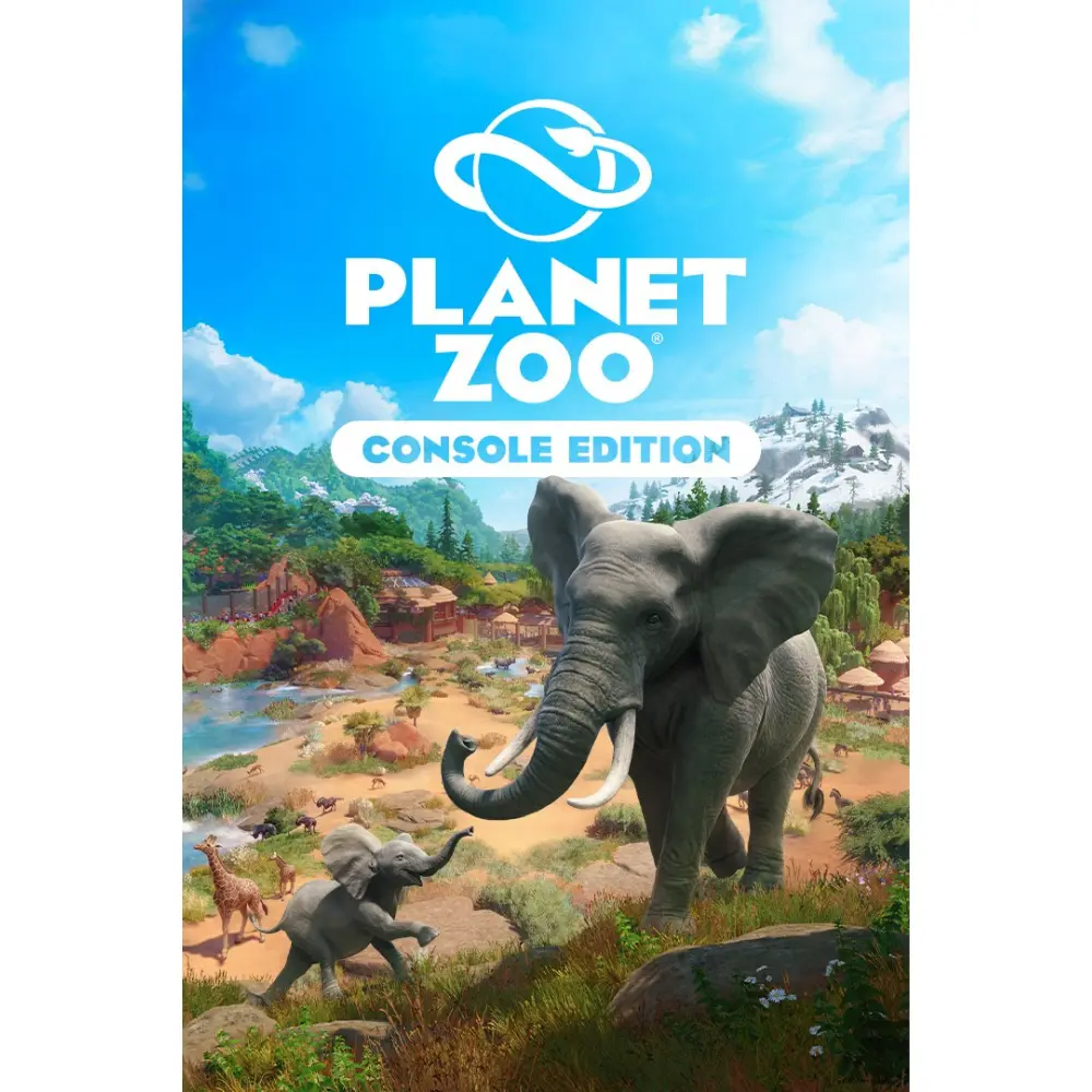 Planet Zoo Console Edition game cover with large elephant and Planet Zoo logo