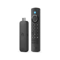 Black Fire TV streaming stick and matching Alexa remote with buttons