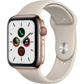 Apple Watch Series 5 44mm with gold stainless case and beige sport band