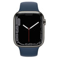 Apple Watch Series 7 45mm cellular stainless steel with dark blue sports band