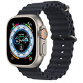 Apple Watch Ultra 49mm in silver titanium with black perforated sport band