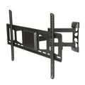 Black full-motion TV wall bracket with double arms and mounting plate