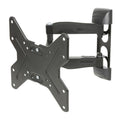 Full-motion double-arm TV wall bracket in black with two mounting plates
