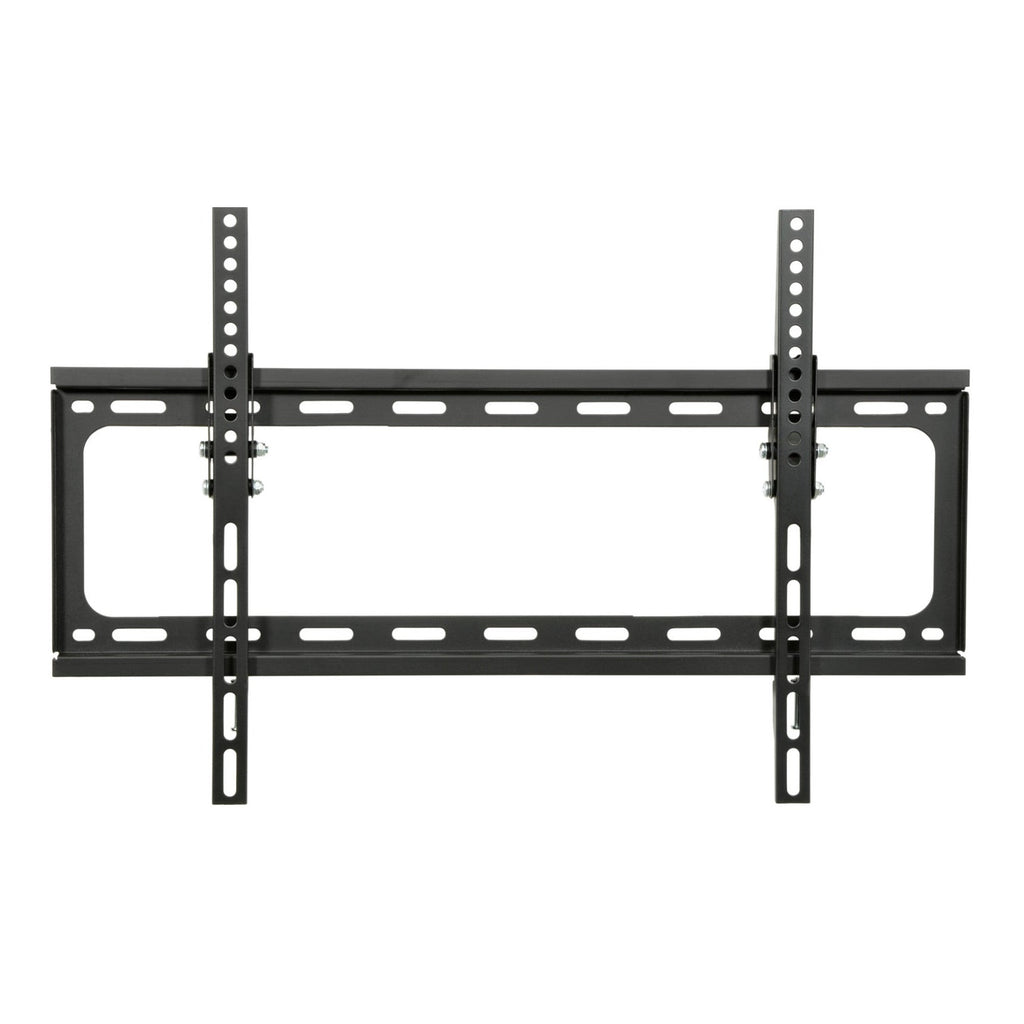 Low-profile TV wall mount bracket with two vertical mounting columns and horizontal rails