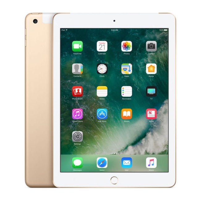 Silver iPad tablet with front display and home button, Wi‑Fi model