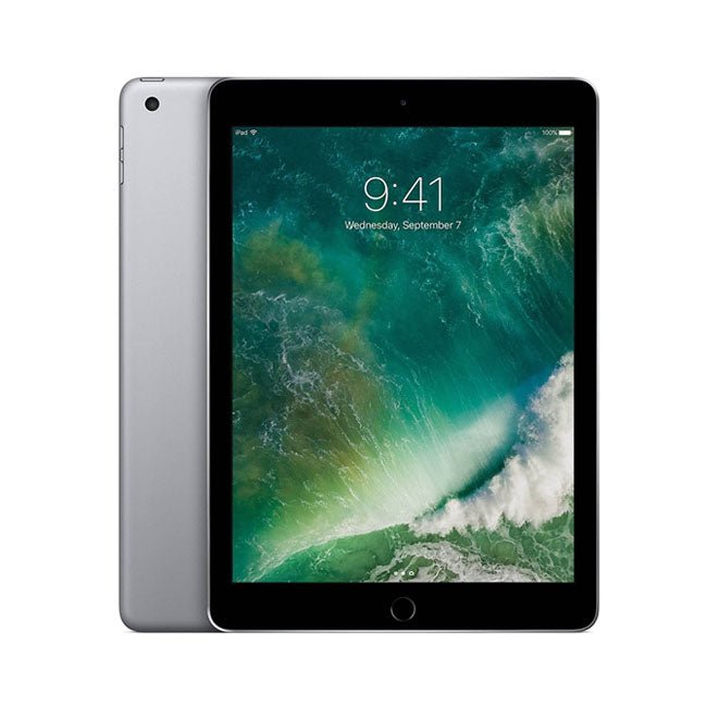 Refurbished iPad 6 tablet, space gray back with front display and home button