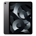 Space gray iPad Air with black front display and abstract dark gray graphic