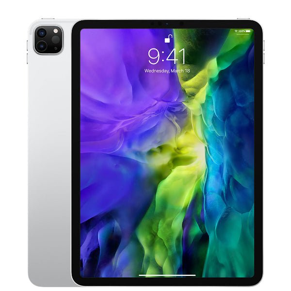 Refurbished iPad Pro 11 tablet, Silver front and back