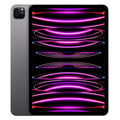 Space gray iPad Pro 11-inch tablet with front and back, neon purple screen waves