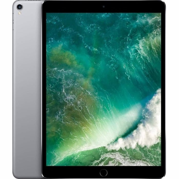 Space Grey iPad Pro 12.9 tablet with front display and side edge