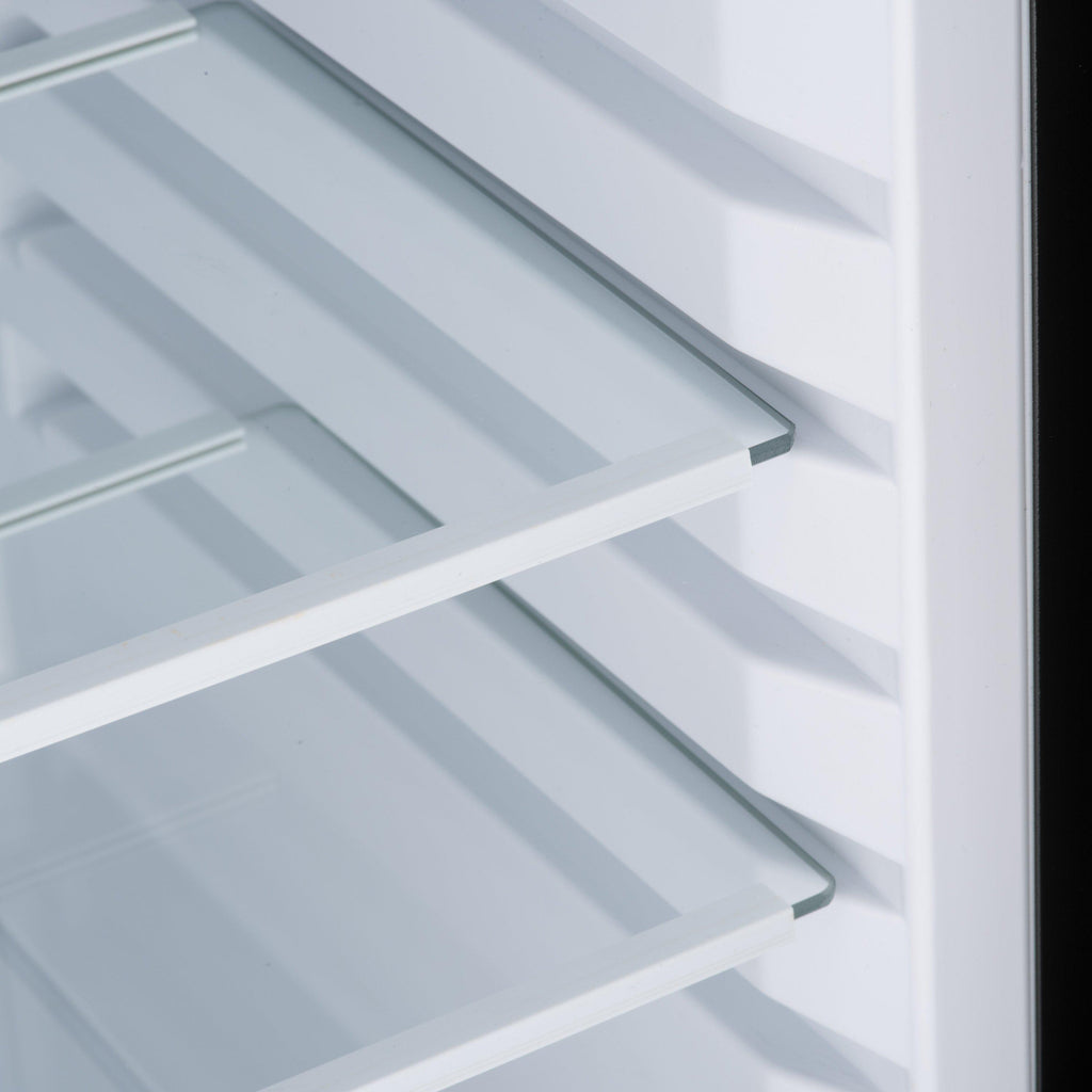 Mini bar fridge interior shelf rack with white wire supports