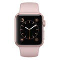 Refurbished Apple Watch Series 5 40mm with pink band, analog watch face