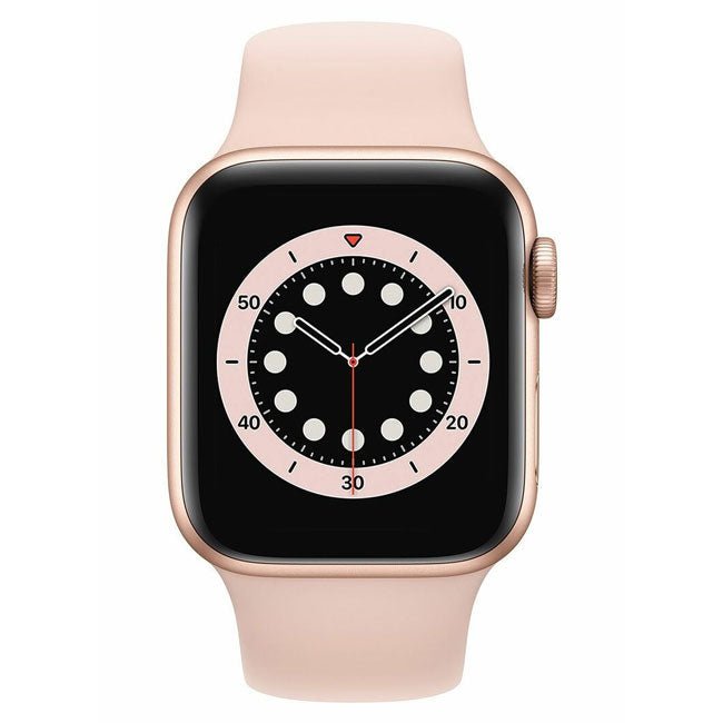 Apple Watch Series 6 40mm smartwatch with rose-gold case and light pink sport band