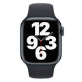 41mm Apple Watch Series 7 with black sport band and digital time display