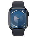 Apple Watch Series 9 41mm smartwatch with midnight black band, stainless side button