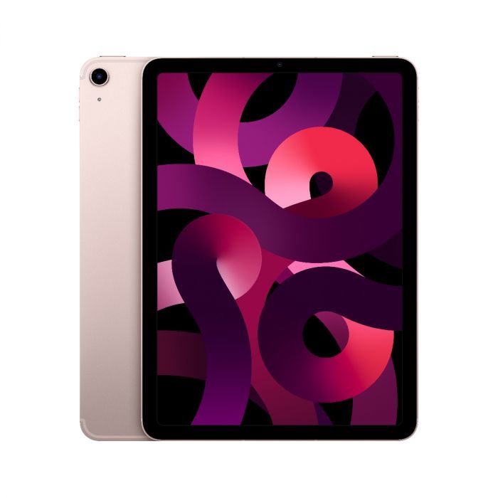 Refurbished iPad Air 5 tablet in pink, front and back, Wi‑Fi 256GB