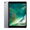 Refurbished iPad Pro 10.5 tablet with space grey sides and black front bezel, front view