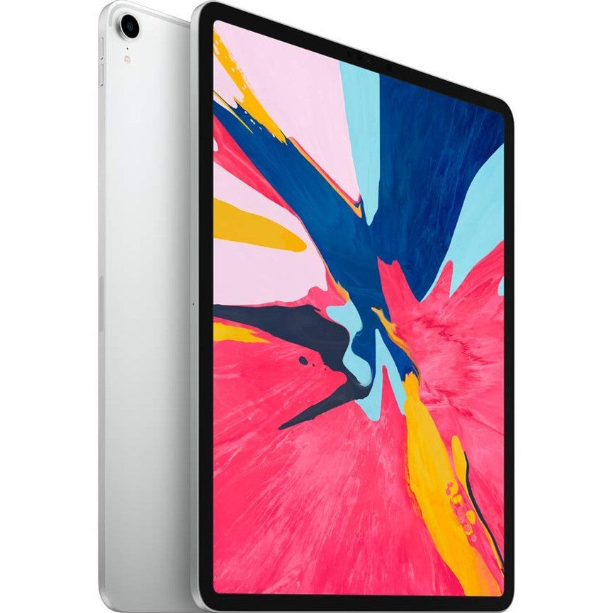 Refurbished iPad Pro 12.9-inch tablet in Silver, front and back view