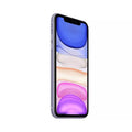 Refurbished iPhone 11 smartphone, purple front view with colorful home screen