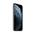 Refurbished iPhone 11 Pro phone in dark blue, side view with screen on