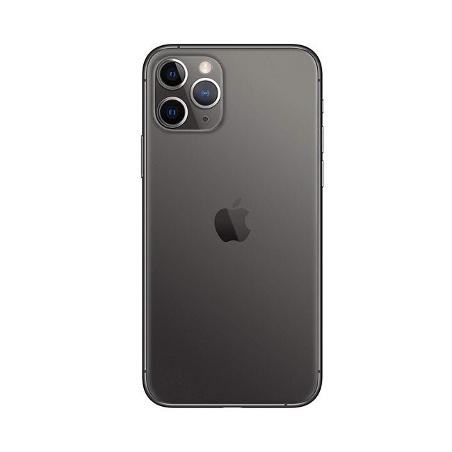 Refurbished iPhone 11 Pro phone in gold, back view with triple camera