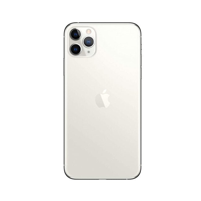 Refurbished iPhone 11 Pro phone in white, back view with triple camera
