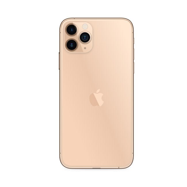 Unlocked iPhone 11 Pro Max (Gold) back view, triple-camera, 256GB, refurbished