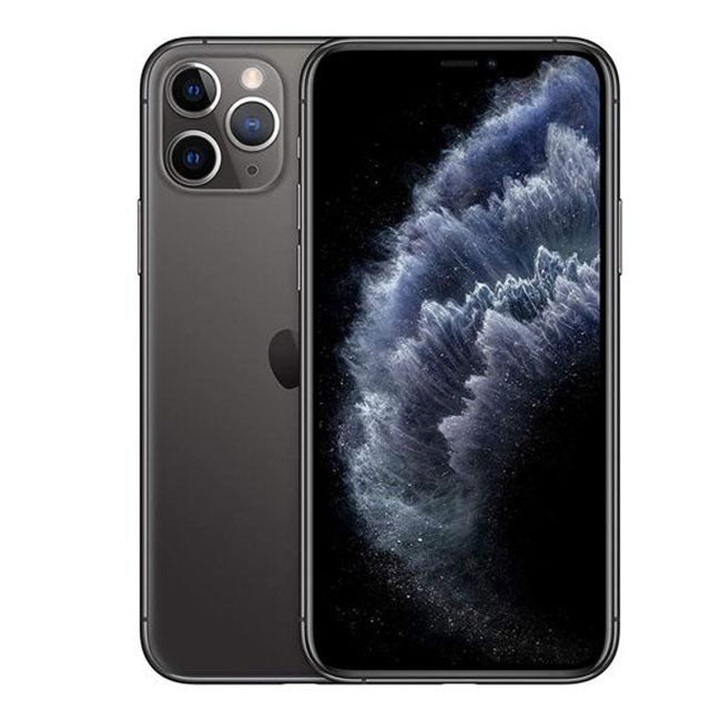 Unlocked iPhone 11 Pro Max (Space Grey) front and back, 256GB, refurbished