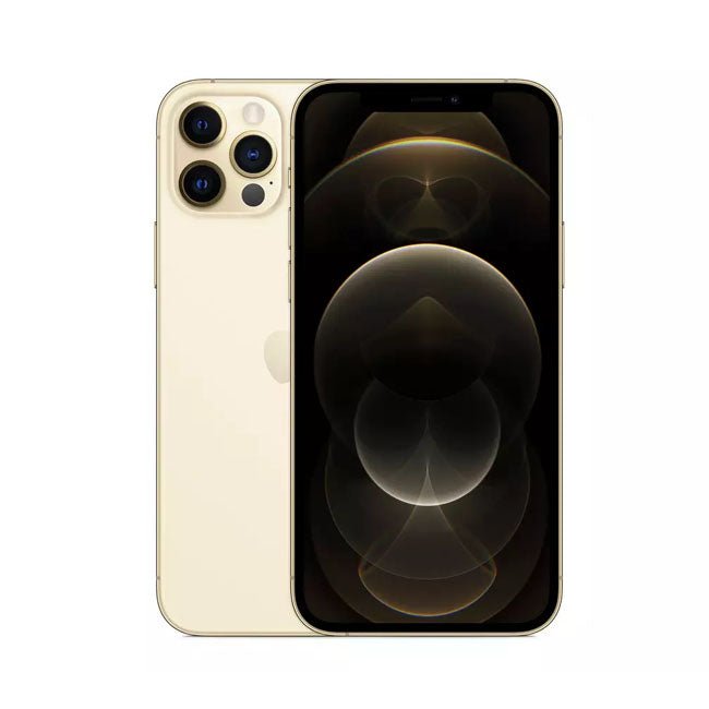Unlocked iPhone 12 Pro, Gold front and back view