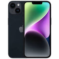 Refurbished iPhone 14 Plus unlocked smartphone in midnight black, dual camera back