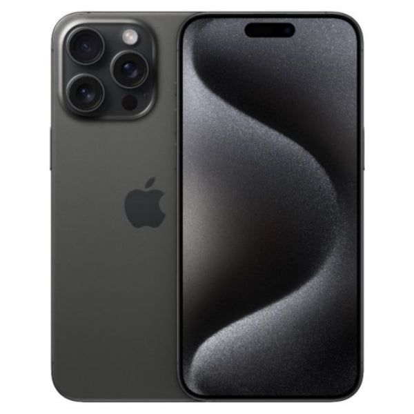 Refurbished iPhone 15 Pro Max natural unlocked, triple-camera rear and front display