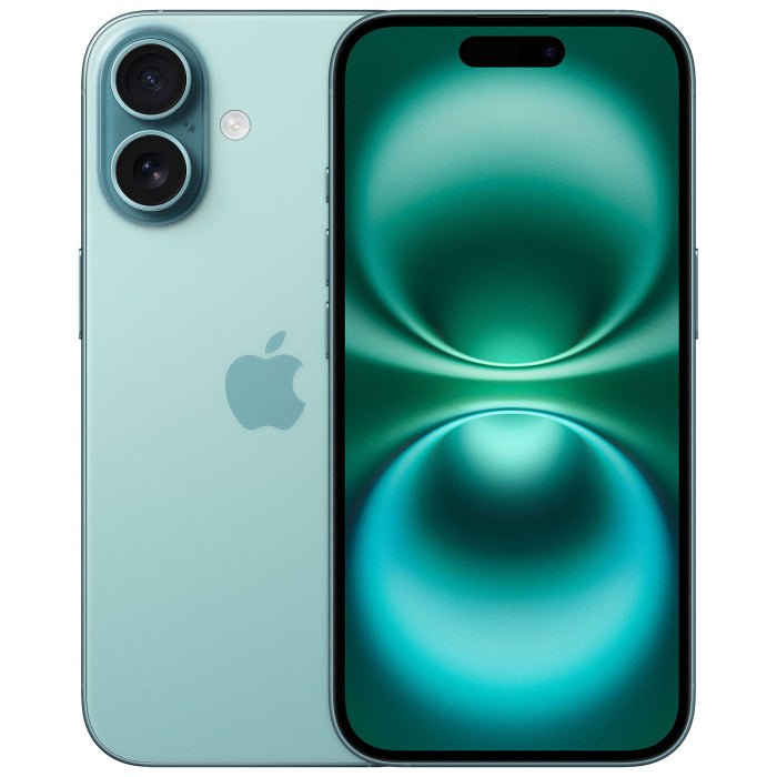 Unlocked refurbished iPhone 16 128GB green phone, front and back