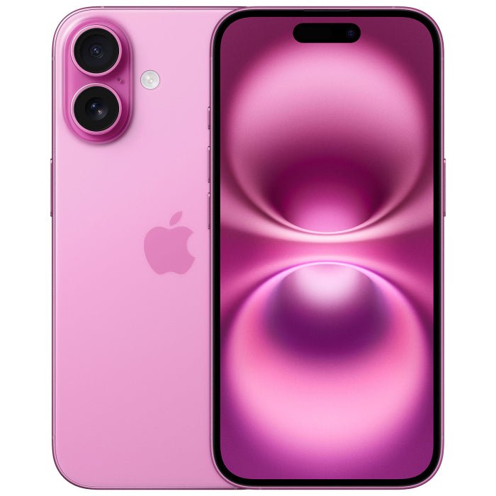 Unlocked refurbished iPhone 16 128GB pink phone, front and back