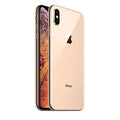 Unlocked iPhone XS smartphone, back and side view in gold color